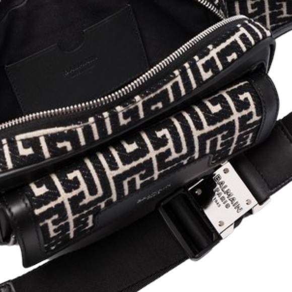NEW Authentic Balmain Black White City All-Over Belt Bag Waist Bag - Picture 9 of 10